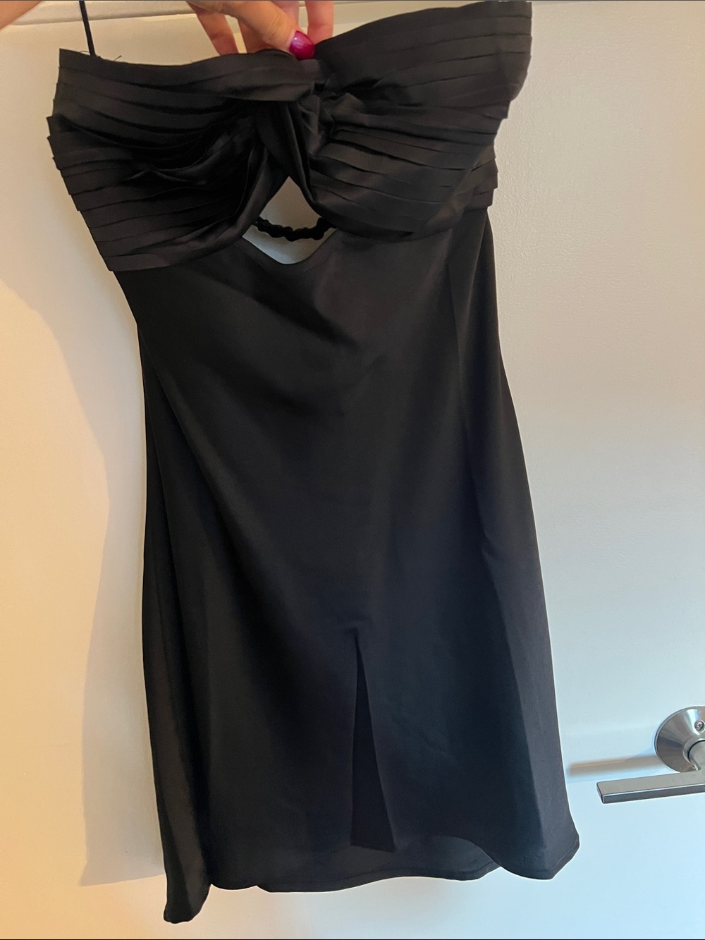 Cotton Candy Black Strapless Twist Front Cocktail Dress